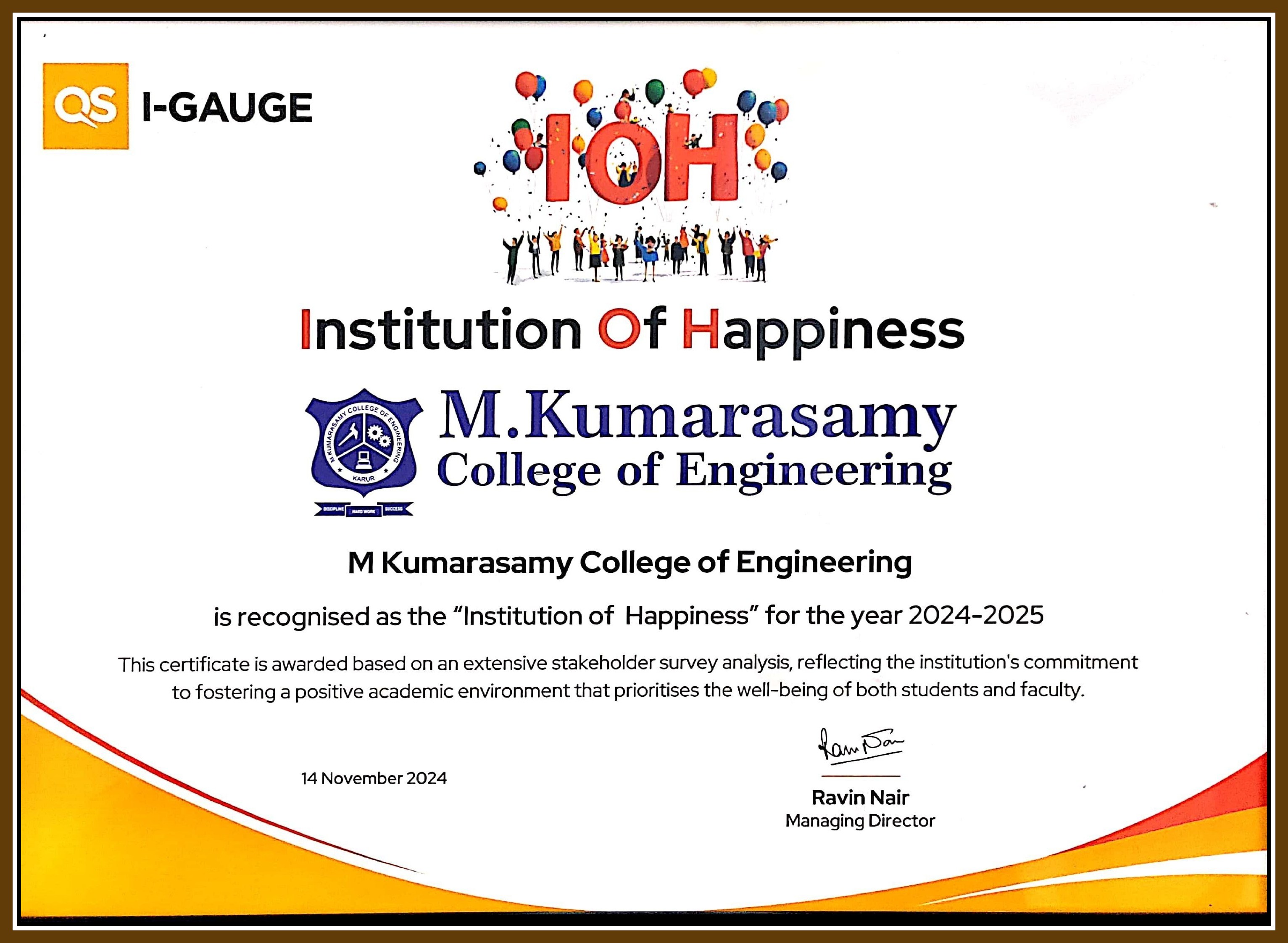 Institution of Happiness 2024